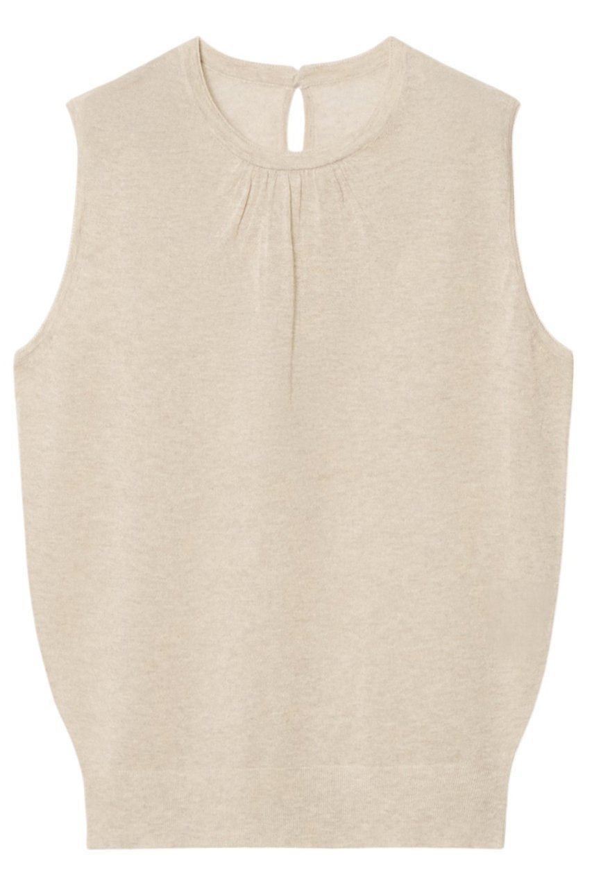 【アナイ/ANAYI】のシアー天竺ギャザー プルオーバー インテリア・キッズ・メンズ・レディースファッション・服の通販 founy(ファニー) 　ファッション　Fashion　レディースファッション　Fashion for Women　トップス・カットソー　Cut & Sew Tops　ニット　Knit Tops & Sweaters　カジュアルプルオーバー・ニットトップス　Pullovers & Knit Tops / Casual Pullovers　おすすめ　Recommended / Our Picks　アンサンブル　Ensemble Set　イタリア　Italy　カーディガン　Cardigan, Knitwear　ギャザー　Gathered, Ruffled　シアー　Sheer, See-Through　夏　Summer　ベージュ|ID: prp329100004513462 ipo3291000000035083689