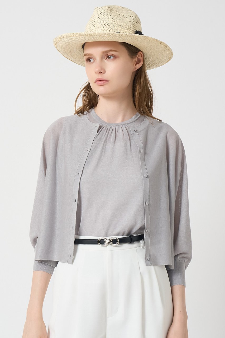 【アナイ/ANAYI】のシアー天竺ドルマン カーディガン 人気、トレンドファッション・服の通販 founy(ファニー) 　ファッション　Fashion　レディースファッション　Fashion for Women　トップス・カットソー　Cut & Sew Tops　ニット　Knit Tops & Sweaters　カーディガン・羽織り　Layered Style Cardigans　おすすめ　Recommended / Our Picks　アンサンブル　Ensemble Set　イタリア　Italy　カーディガン　Cardigan, Knitwear　ギャザー　Gathered, Ruffled　シアー　Sheer, See-Through　ショート　Short, Short Length　トレンド　Trend, Trending Now　other-7|ID: prp329100004513463 ipo3291000000032811023