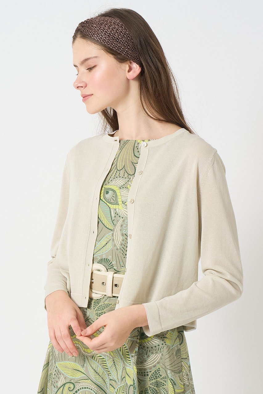 【アナイ/ANAYI】のシアーラインクルーネック カーディガン 人気、トレンドファッション・服の通販 founy(ファニー) 　ファッション　Fashion　レディースファッション　Fashion for Women　トップス・カットソー　Cut & Sew Tops　ニット　Knit Tops & Sweaters　カーディガン・羽織り　Layered Style Cardigans　カーディガン　Cardigan, Knitwear　シアー　Sheer, See-Through　シンプル　Simple, Minimal　夏　Summer　定番　Standard, Basic Item　春　Spring　S/S・春夏　SS, Spring/Summer, Warm Season　other-6|ID: prp329100004513464 ipo3291000000033706549