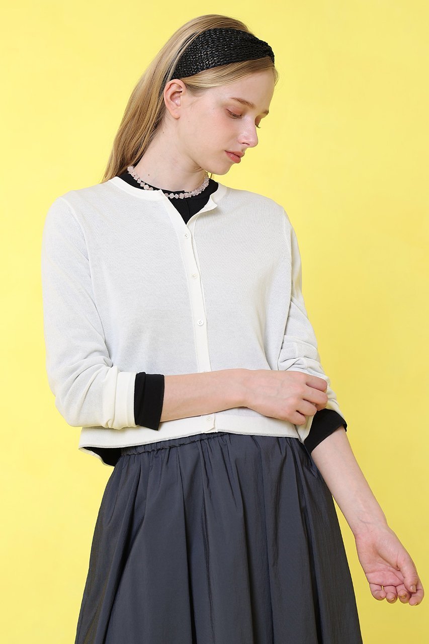 【アナイ/ANAYI】のシアーラインクルーネック カーディガン 人気、トレンドファッション・服の通販 founy(ファニー) 　ファッション　Fashion　レディースファッション　Fashion for Women　トップス・カットソー　Cut & Sew Tops　ニット　Knit Tops & Sweaters　カーディガン・羽織り　Layered Style Cardigans　カーディガン　Cardigan, Knitwear　シアー　Sheer, See-Through　シンプル　Simple, Minimal　夏　Summer　定番　Standard, Basic Item　春　Spring　S/S・春夏　SS, Spring/Summer, Warm Season　other-5|ID: prp329100004513464 ipo3291000000034971068