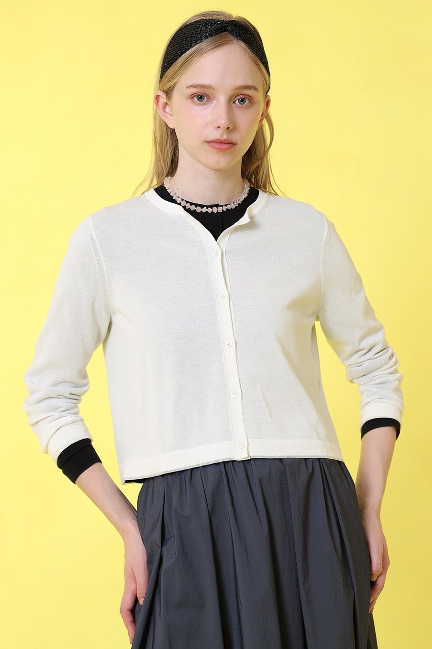 【アナイ/ANAYI】のシアーラインクルーネック カーディガン 人気、トレンドファッション・服の通販 founy(ファニー) 　ファッション　Fashion　レディースファッション　Fashion for Women　トップス・カットソー　Cut & Sew Tops　ニット　Knit Tops & Sweaters　カーディガン・羽織り　Layered Style Cardigans　カーディガン　Cardigan, Knitwear　シアー　Sheer, See-Through　シンプル　Simple, Minimal　夏　Summer　定番　Standard, Basic Item　春　Spring　S/S・春夏　SS, Spring/Summer, Warm Season　other-6|ID: prp329100004513464 ipo3291000000034971069