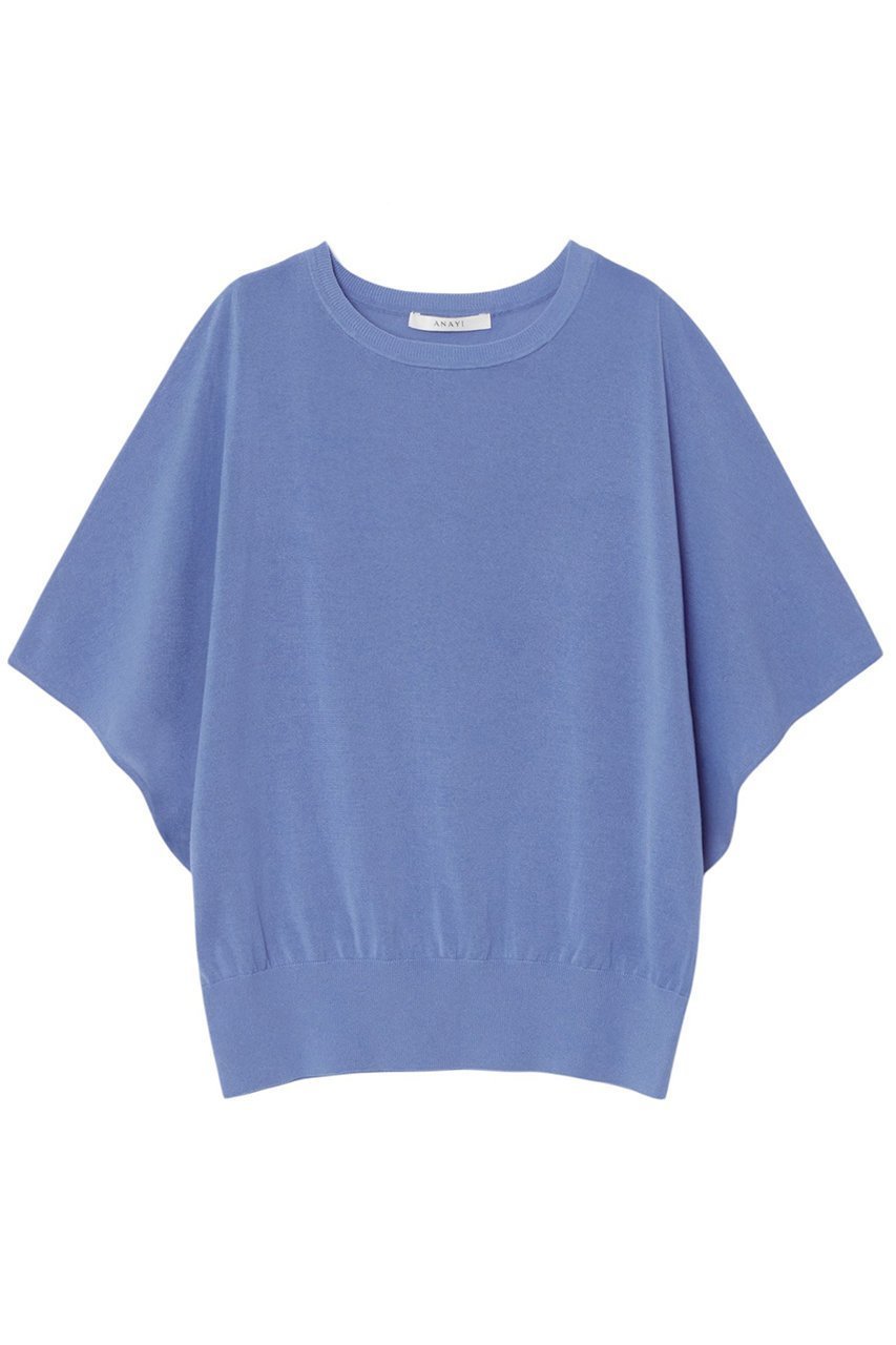 【アナイ/ANAYI】のコットンアセテートドルマン プルオーバー インテリア・キッズ・メンズ・レディースファッション・服の通販 founy(ファニー) 　ファッション　Fashion　レディースファッション　Fashion for Women　トップス・カットソー　Cut & Sew Tops　ニット　Knit Tops & Sweaters　カジュアルプルオーバー・ニットトップス　Pullovers & Knit Tops / Casual Pullovers　なめらか　Smooth, Silky Texture　ブルー|ID: prp329100004513465 ipo3291000000032811037