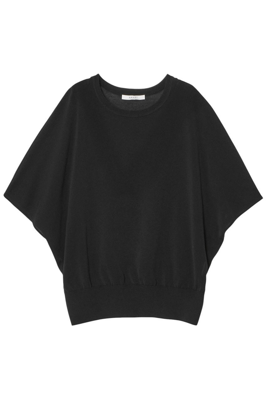 【アナイ/ANAYI】のコットンアセテートドルマン プルオーバー インテリア・キッズ・メンズ・レディースファッション・服の通販 founy(ファニー) 　ファッション　Fashion　レディースファッション　Fashion for Women　トップス・カットソー　Cut & Sew Tops　ニット　Knit Tops & Sweaters　カジュアルプルオーバー・ニットトップス　Pullovers & Knit Tops / Casual Pullovers　なめらか　Smooth, Silky Texture　ブラック|ID: prp329100004513465 ipo3291000000032811038