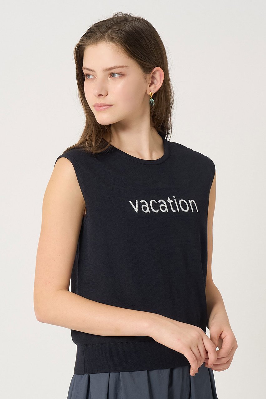 【アナイ/ANAYI】のVACATION ロゴ プルオーバー 人気、トレンドファッション・服の通販 founy(ファニー) 　ファッション　Fashion　レディースファッション　Ladies' Fashion Online　トップス・カットソー　Tops/Tshirt　ニット　Knit Tops　プルオーバー　Pullover　インナー　Inner　スリーブ　Sleeve　夏　Summer　other-6|ID: prp329100004513466 ipo3291000000032184569