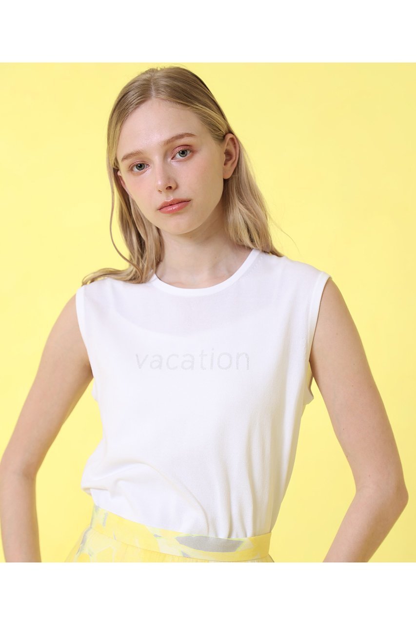 【アナイ/ANAYI】のVACATION ロゴ プルオーバー 人気、トレンドファッション・服の通販 founy(ファニー) 　ファッション　Fashion　レディースファッション　Fashion for Women　トップス・カットソー　Cut & Sew Tops　ニット　Knit Tops & Sweaters　カジュアルプルオーバー・ニットトップス　Pullovers & Knit Tops / Casual Pullovers　インナー　Innerwear　スリーブ　Sleeve, Long Sleeve / Short Sleeve　夏　Summer　other-6|ID: prp329100004513466 ipo3291000000035310727