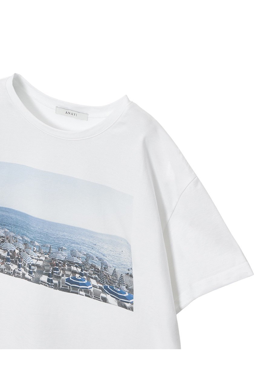 【アナイ/ANAYI】のコットン天竺プリントTシャツ 人気、トレンドファッション・服の通販 founy(ファニー) 　ファッション　Fashion　レディースファッション　Fashion for Women　トップス・カットソー　Cut & Sew Tops　シャツ・ブラウス・オフィスカジュアル　Elegant Blouses & Button-Ups　ロングTシャツ・Tシャツ　Longline T-Shirts & Tees　カットソー・ベーシックTシャツ　Cut-and-Sewn Tops / Stretch Tees & Basics　なめらか　Smooth, Silky Texture　イタリア　Italy　コレクション　Collection, Seasonal Line　ショート　Short, Short Length　スリーブ　Sleeve, Long Sleeve / Short Sleeve　ドロップ　Drop Shoulder, Dropped Style　フォルム　Silhouette, Form　プリント　Print, Printed Pattern　ボックス　Boxy, Box Shape　ボーダー　Border, Stripe　モノトーン　Monotone, Black and White　リラックス　Relax, Relaxed Fit　エレガント 上品　Elegant　other-3|ID: prp329100004513467 ipo3291000000032811059