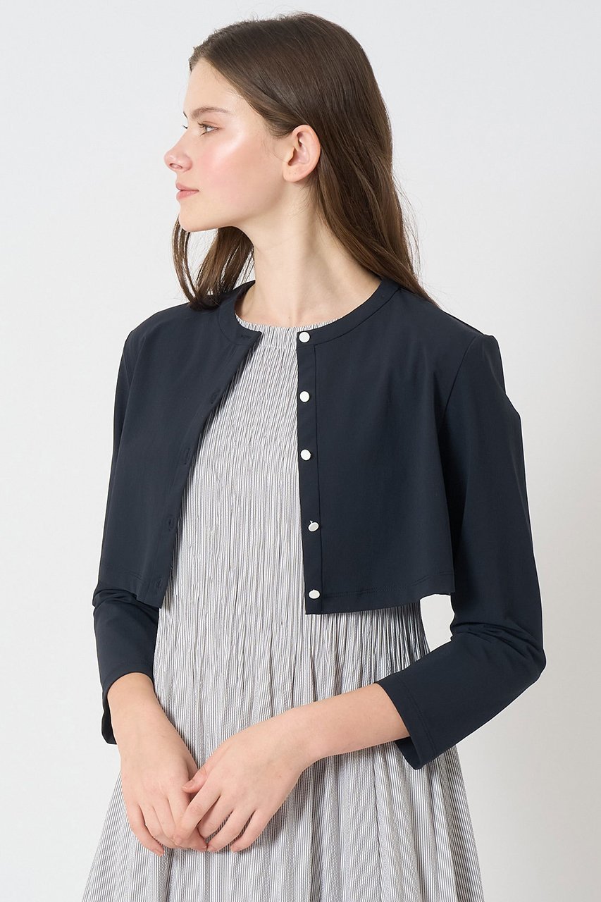 【アナイ/ANAYI】のナイロンジャージークロップド カーディガン 人気、トレンドファッション・服の通販 founy(ファニー) 　ファッション　Fashion　レディースファッション　Fashion for Women　トップス・カットソー　Cut & Sew Tops　カーディガン・羽織り　Layered Style Cardigans　シャツ・ブラウス・オフィスカジュアル　Elegant Blouses & Button-Ups　ロングTシャツ・Tシャツ　Longline T-Shirts & Tees　カットソー・ベーシックTシャツ　Cut-and-Sewn Tops / Stretch Tees & Basics　カーディガン　Cardigan, Knitwear　クロップド　Cropped, Short Length　ストレッチ　Stretch, Stretchy Fabric　リゾート　Resort, Vacation Style　夏　Summer　水着　Swimsuit, Swimwear　other-7|ID: prp329100004513469 ipo3291000000033706562