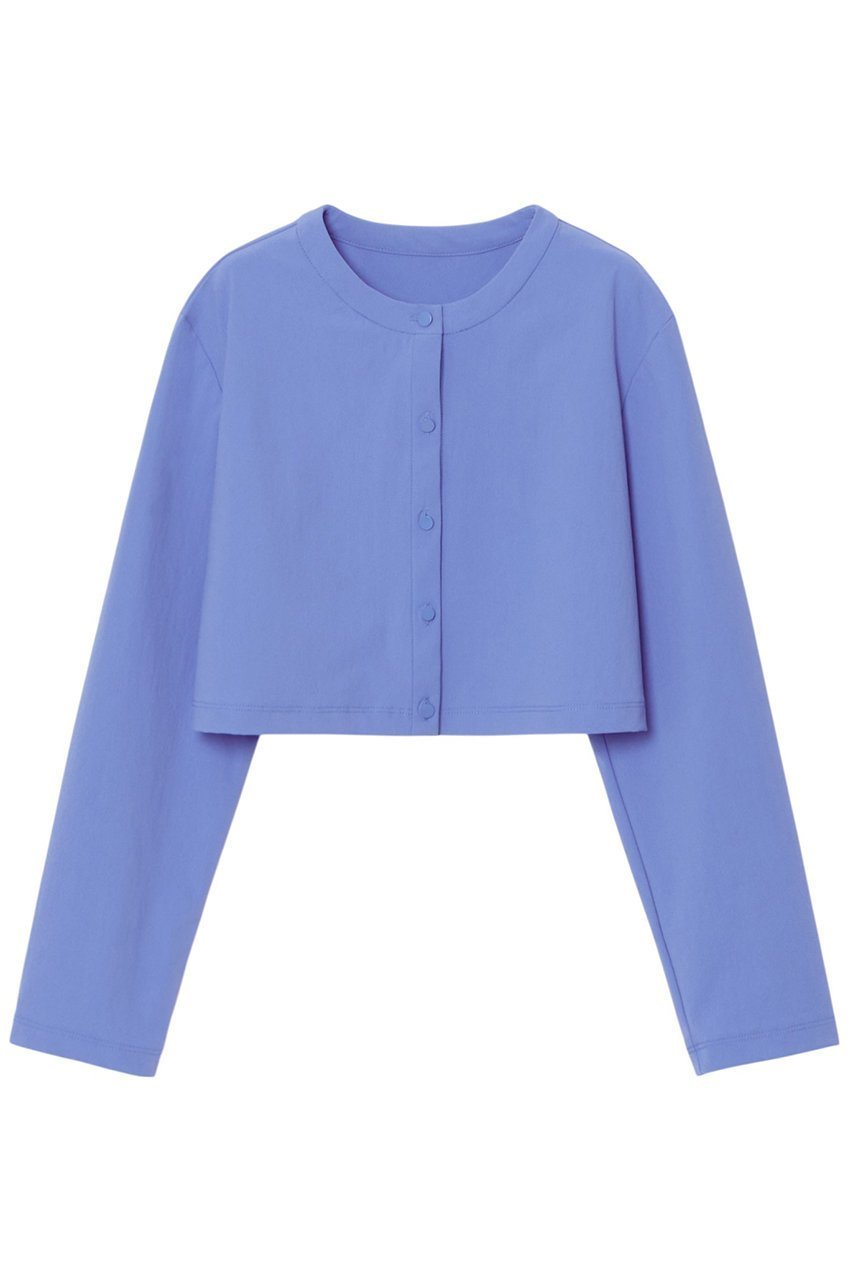 【アナイ/ANAYI】のナイロンジャージークロップド カーディガン インテリア・キッズ・メンズ・レディースファッション・服の通販 founy(ファニー) 　ファッション　Fashion　レディースファッション　Fashion for Women　トップス・カットソー　Cut & Sew Tops　カーディガン・羽織り　Layered Style Cardigans　シャツ・ブラウス・オフィスカジュアル　Elegant Blouses & Button-Ups　ロングTシャツ・Tシャツ　Longline T-Shirts & Tees　カットソー・ベーシックTシャツ　Cut-and-Sewn Tops / Stretch Tees & Basics　カーディガン　Cardigan, Knitwear　クロップド　Cropped, Short Length　ストレッチ　Stretch, Stretchy Fabric　リゾート　Resort, Vacation Style　夏　Summer　水着　Swimsuit, Swimwear　ブルー|ID: prp329100004513469 ipo3291000000035847532