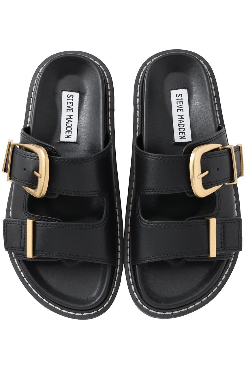 【スティーブマデン/STEVE MADDEN】のARCH フラットバックルサンダル インテリア・キッズ・メンズ・レディースファッション・服の通販 founy(ファニー) 　ファッション　Fashion　レディースファッション　Fashion for Women　バッグ　Bags　おすすめ　Recommended / Our Picks　サンダル　Sandals, Summer Shoes　スタイリッシュ　Stylish, Fashionable　ビーチ　Beach, Seaside　リゾート　Resort, Vacation Style　夏　Summer　定番　Standard, Basic Item　旅行　Travel　春　Spring　S/S・春夏　SS, Spring/Summer, Warm Season　ブラック/LEAT|ID: prp329100004513473 ipo3291000000036955802