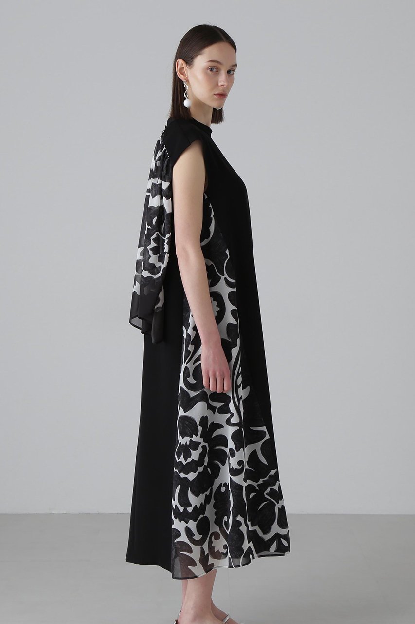 【アドーア/ADORE】のダマスクプリントワンピース 人気、トレンドファッション・服の通販 founy(ファニー) 　ファッション　Fashion　レディースファッション　Fashion for Women　ワンピース　Dresses　チュニック　Tunic Tops & Dresses　おすすめ　Recommended / Our Picks　オリエンタル　Oriental Pattern　サマー　Summer, Summer Style　シフォン　Chiffon, Lightweight Fabric　スカーフ　Scarf, Neckwear　チュニック　Tunic, Long Top　ドレス　Dress, One-Piece　プリント　Print, Printed Pattern　ロング　Long, Long-Length　再入荷　Restock / Back in Stock　other-5|ID: prp329100004513478 ipo3291000000034989022