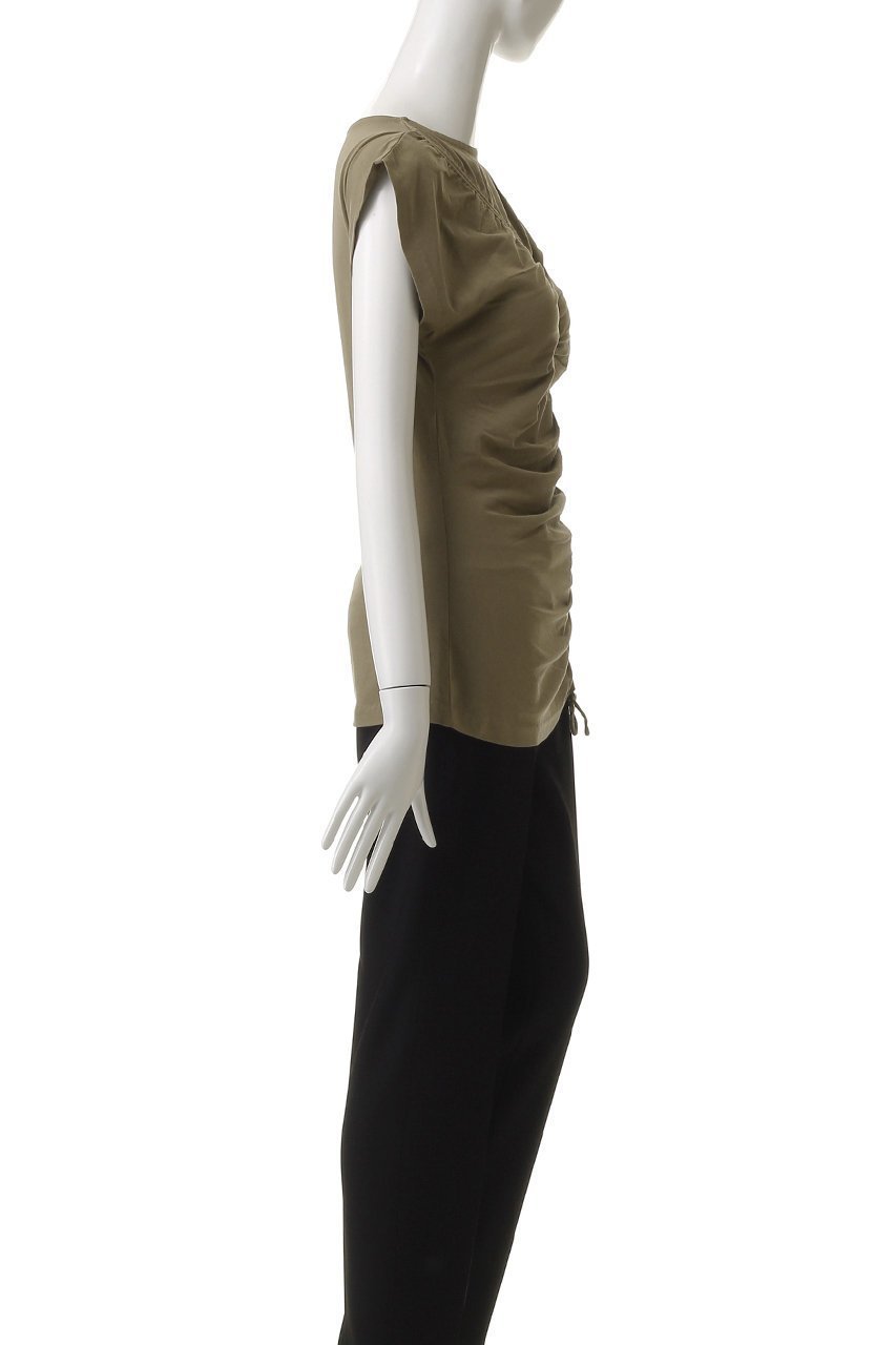 【マーレット/MERLETTE】のREVERIE アシンメトリーギャザーカットソー 人気、トレンドファッション・服の通販 founy(ファニー) 　ファッション　Fashion　レディースファッション　Fashion for Women　トップス・カットソー　Cut & Sew Tops　シャツ・ブラウス・オフィスカジュアル　Elegant Blouses & Button-Ups　ロングTシャツ・Tシャツ　Longline T-Shirts & Tees　カットソー・ベーシックTシャツ　Cut-and-Sewn Tops / Stretch Tees & Basics　アシンメトリー　Asymmetrical Style　カットソー　Cut and Sewn Top　ギャザー　Gathered, Ruffled　ショート　Short, Short Length　スリーブ　Sleeve, Long Sleeve / Short Sleeve　デニム　Denim, Jeans Material　フィット　Fit, Slim Fit　フレア　Flare, Flared　フロント　Front, Front Design　ボトム　Bottoms, Lower Wear　other-3|ID: prp329100004513480 ipo3291000000032843694