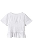 【マーレット/MERLETTE】のSHEL スモッキング刺しゅうドッキングカットソー 人気、トレンドファッション・服の通販 founy(ファニー) ファッション Fashion レディースファッション Ladies' Fashion Online トップス・カットソー Tops/Tshirt シャツ/ブラウス Shirts/Blouses ロング / Tシャツ T-Shirts カットソー Cut and Sewn カットソー Cut And Sew ショート Short スモッキング Smocking スリーブ Sleeve ドッキング Docking フォルム Form 再入荷 Restock/Back In Stock/Re Arrival |ID:prp329100004513481