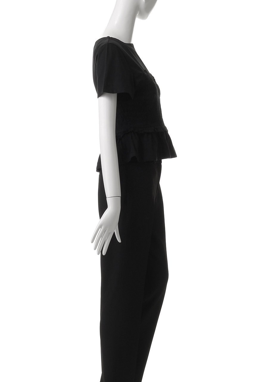 【マーレット/MERLETTE】のSHEL スモッキング刺しゅうドッキングカットソー 人気、トレンドファッション・服の通販 founy(ファニー) 　ファッション　Fashion　レディースファッション　Fashion for Women　トップス・カットソー　Cut & Sew Tops　シャツ・ブラウス・オフィスカジュアル　Elegant Blouses & Button-Ups　ロングTシャツ・Tシャツ　Longline T-Shirts & Tees　カットソー・ベーシックTシャツ　Cut-and-Sewn Tops / Stretch Tees & Basics　カットソー　Cut and Sewn Top　ショート　Short, Short Length　スモッキング　Smocking, Gathered Stitching　スリーブ　Sleeve, Long Sleeve / Short Sleeve　ドッキング　Docking, Mixed Material　フォルム　Silhouette, Form　other-3|ID: prp329100004513481 ipo3291000000032648458
