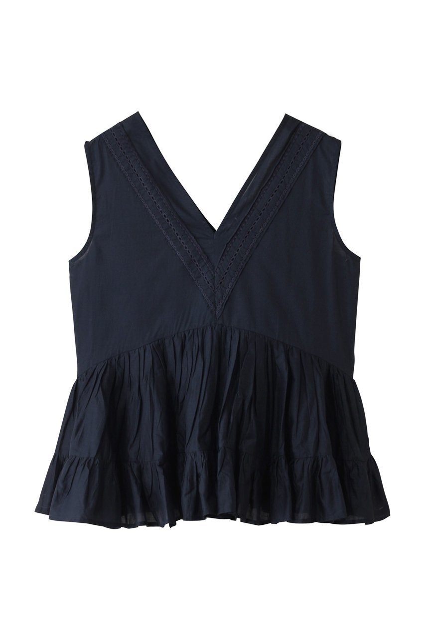 【マーレット/MERLETTE】のSENDA Vネックギャザーブラウス インテリア・キッズ・メンズ・レディースファッション・服の通販 founy(ファニー) 　ファッション　Fashion　レディースファッション　WOMEN　トップス・カットソー　Tops/Tshirt　キャミソール / ノースリーブ　No Sleeves　シャツ/ブラウス　Shirts/Blouses　Vネック　V-Neck　ギャザー　Gather　ノースリーブ　No Sleeve　フェミニン　Feminine　フォルム　Form　NEW・新作・新着・新入荷　New Arrivals　ネイビー|ID: prp329100004513483 ipo3291000000031887664