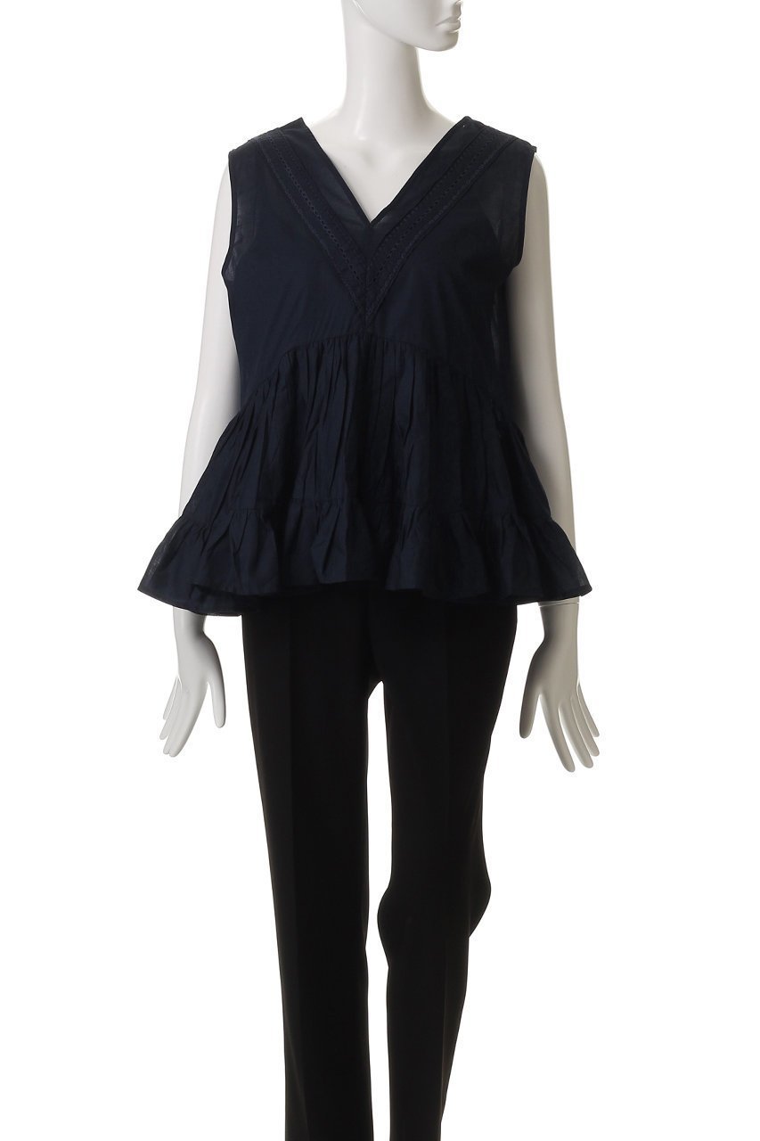 【マーレット/MERLETTE】のSENDA Vネックギャザーブラウス 人気、トレンドファッション・服の通販 founy(ファニー) 　ファッション　Fashion　レディースファッション　WOMEN　トップス・カットソー　Tops/Tshirt　キャミソール / ノースリーブ　No Sleeves　シャツ/ブラウス　Shirts/Blouses　Vネック　V-Neck　ギャザー　Gather　ノースリーブ　No Sleeve　フェミニン　Feminine　フォルム　Form　NEW・新作・新着・新入荷　New Arrivals　other-2|ID: prp329100004513483 ipo3291000000031887665