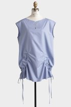 【ヒューエルミュージアム/hueLe Museum】の【STUMBLY】 Slit Neck Sleeveless Blouse ブルー|ID: prp329100004513489 ipo3291000000036402980