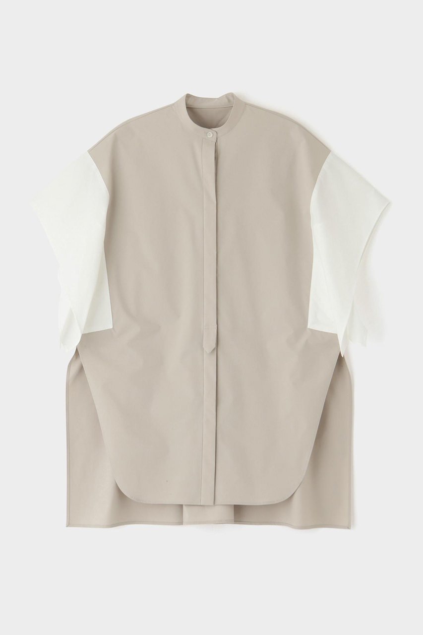 【ル フィル/LE PHIL】のポリエステルツイルバイカラーブラウス 人気、トレンドファッション・服の通販 founy(ファニー) 　ファッション　Fashion　レディースファッション　Fashion for Women　トップス・カットソー　Cut & Sew Tops　シャツ・ブラウス・オフィスカジュアル　Elegant Blouses & Button-Ups　コンパクト　Compact, Small Size　ショート　Short, Short Length　スクエア　Square, Square Shape　スリーブ　Sleeve, Long Sleeve / Short Sleeve　ツイル　Twist, Twisted Detail　マニッシュ　Mannish, Boyish　モダン　Modern, Contemporary　リラックス　Relax, Relaxed Fit　再入荷　Restock / Back in Stock　other-3|ID: prp329100004513492 ipo3291000000033450097