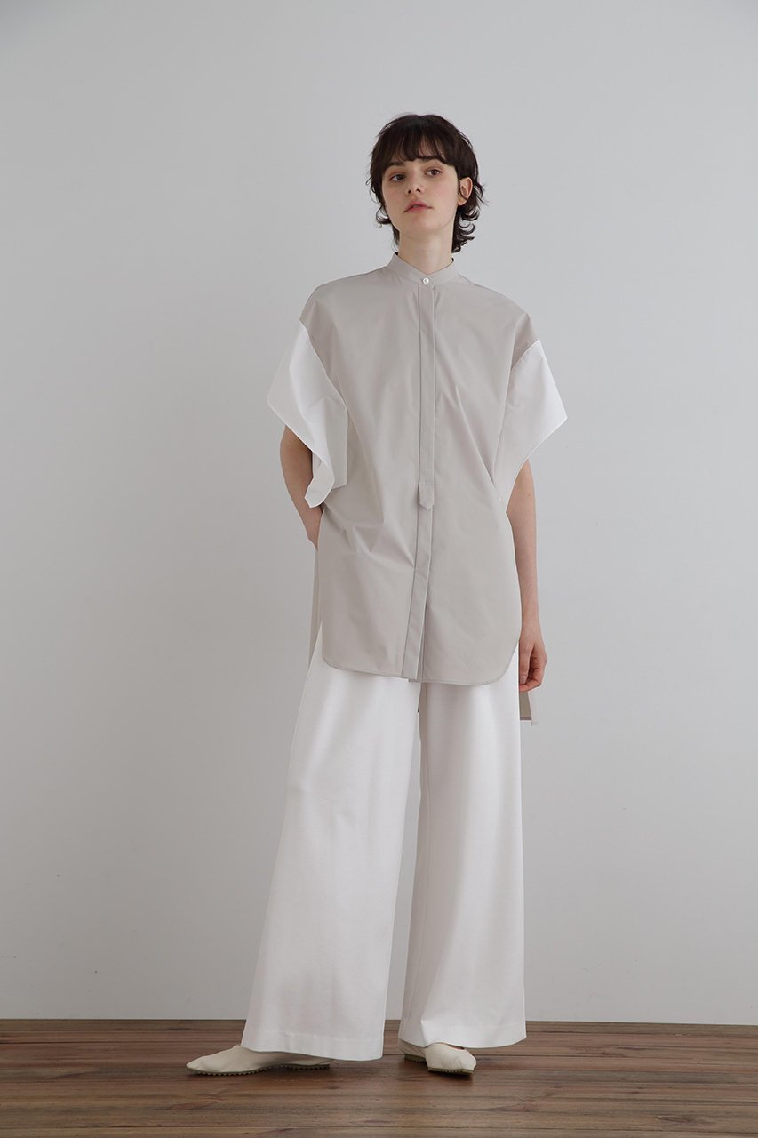 【ル フィル/LE PHIL】のポリエステルツイルバイカラーブラウス 人気、トレンドファッション・服の通販 founy(ファニー) 　ファッション　Fashion　レディースファッション　Fashion for Women　トップス・カットソー　Cut & Sew Tops　シャツ・ブラウス・オフィスカジュアル　Elegant Blouses & Button-Ups　コンパクト　Compact, Small Size　ショート　Short, Short Length　スクエア　Square, Square Shape　スリーブ　Sleeve, Long Sleeve / Short Sleeve　ツイル　Twist, Twisted Detail　マニッシュ　Mannish, Boyish　モダン　Modern, Contemporary　リラックス　Relax, Relaxed Fit　other-2|ID: prp329100004513492 ipo3291000000034755313