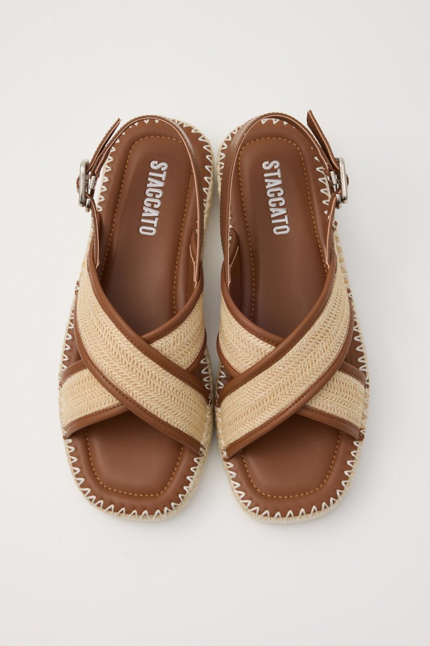 【スタッカート/STACCATO】のアランクロスプラットフォームサンダル 人気、トレンドファッション・服の通販 founy(ファニー) 　ファッション　Fashion　レディースファッション　WOMEN　クッション　Cushion　サンダル　Sandals　ジュート　Jute　リゾート　Resort　夏　Summer　手編み　Hand Knitting　NEW・新作・新着・新入荷　New Arrivals　軽量　Lightweight　other-3|ID: prp329100004513495 ipo3291000000031888066