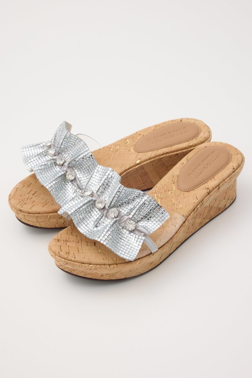 【スタッカート/STACCATO】のラッフルストーンコルクプラットフォームサンダル インテリア・キッズ・メンズ・レディースファッション・服の通販 founy(ファニー) 　ファッション　Fashion　レディースファッション　Fashion for Women　エレガント 上品　Elegant　コルク　Cork, Cork Material　サンダル　Sandals, Summer Shoes　ストーン　Stone, Gem-Like　ビジュー　Bijou, Jewel-like Accent　人気　Popular, Best Seller　吸水　Absorbent, Quick-Dry　軽量　Lightweight, Ultra Light　シルバー|ID: prp329100004513497 ipo3291000000035353056