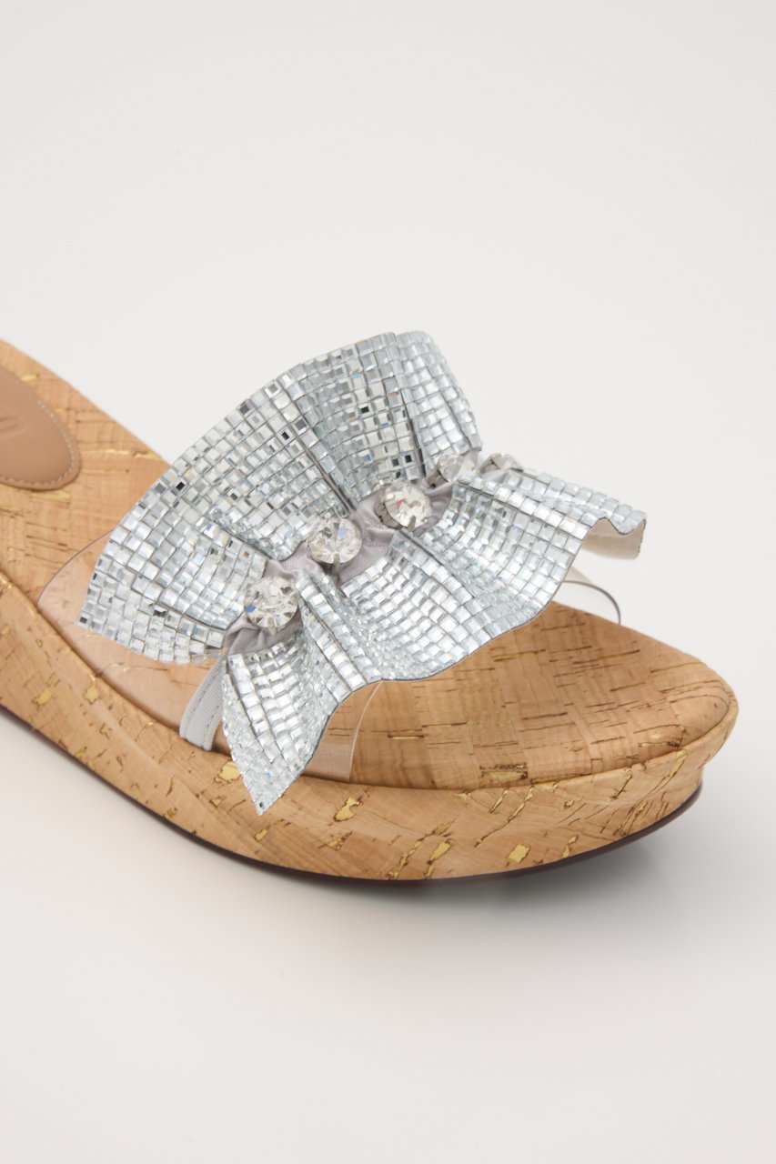 【スタッカート/STACCATO】のラッフルストーンコルクプラットフォームサンダル 人気、トレンドファッション・服の通販 founy(ファニー) 　ファッション　Fashion　レディースファッション　Fashion for Women　エレガント 上品　Elegant　コルク　Cork, Cork Material　サンダル　Sandals, Summer Shoes　ストーン　Stone, Gem-Like　ビジュー　Bijou, Jewel-like Accent　人気　Popular, Best Seller　吸水　Absorbent, Quick-Dry　軽量　Lightweight, Ultra Light　other-7|ID: prp329100004513497 ipo3291000000035353063