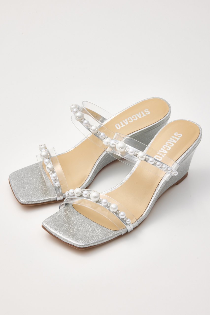 【スタッカート/STACCATO】のパールベルトヌーディーヒールサンダル インテリア・キッズ・メンズ・レディースファッション・服の通販 founy(ファニー) 　ファッション　Fashion　レディースファッション　Fashion for Women　ベルト&ウエストマーク　Belts & Waist Accessories　アクセサリー　Fashion Accessories　エレガント 上品　Elegant　グリッター　Glitter, Sparkle　サンダル　Sandals, Summer Shoes　シャイニー　Shiny, Glossy Finish　ストーン　Stone, Gem-Like　パール　Pearl, Pearl Accent　シルバー|ID: prp329100004513498 ipo3291000000034939322