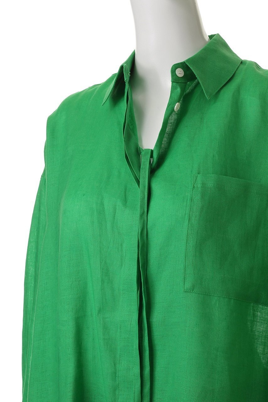 【ティーチ/TEECHI】のリボンリネンシャツ 人気、トレンドファッション・服の通販 founy(ファニー) 　ファッション　Fashion　レディースファッション　Fashion for Women　トップス・カットソー　Cut & Sew Tops　シャツ・ブラウス・オフィスカジュアル　Elegant Blouses & Button-Ups　スリーブ　Sleeve, Long Sleeve / Short Sleeve　メンズ　Men's, Menswear　モチーフ　Motif, Design Theme　リネン　Linen, Linen Fabric　ロング　Long, Long-Length　再入荷　Restock / Back in Stock　other-5|ID: prp329100004514963 ipo3291000000035450585