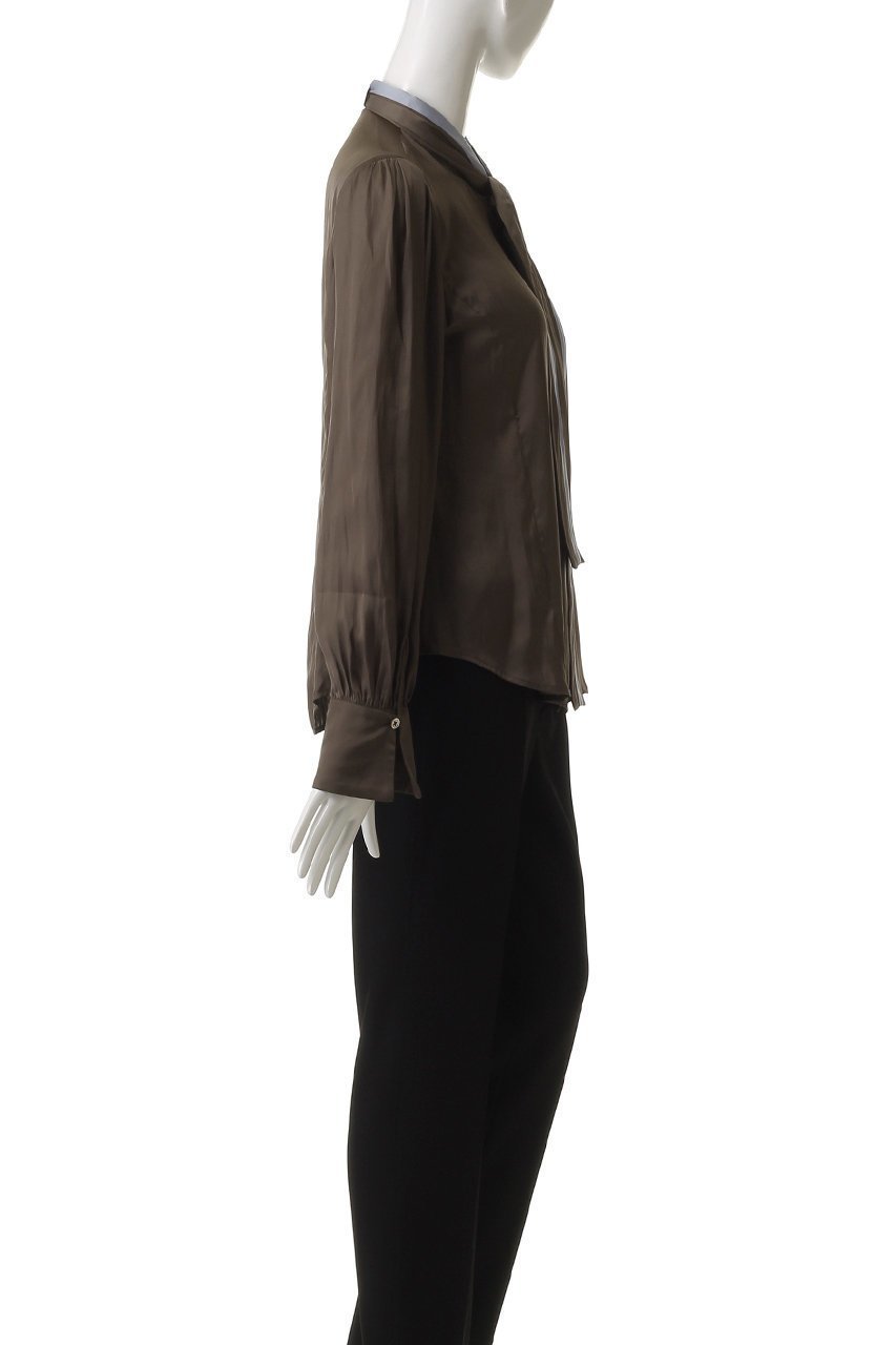 【ティーチ/TEECHI】のバイカラーリボンブラウス 人気、トレンドファッション・服の通販 founy(ファニー) 　ファッション　Fashion　レディースファッション　Fashion for Women　トップス・カットソー　Cut & Sew Tops　シャツ・ブラウス・オフィスカジュアル　Elegant Blouses & Button-Ups　カフス　Cuff Design　ギャザー　Gathered, Ruffled　スリーブ　Sleeve, Long Sleeve / Short Sleeve　ファブリック　Fabric, Textile　フロント　Front, Front Design　リボン　Ribbon, Bow　ロング　Long, Long-Length　エレガント 上品　Elegant　再入荷　Restock / Back in Stock　other-3|ID: prp329100004514973 ipo3291000000035431988