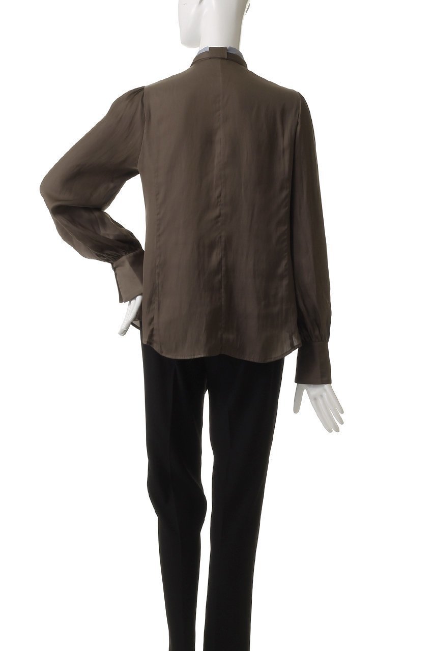 【ティーチ/TEECHI】のバイカラーリボンブラウス 人気、トレンドファッション・服の通販 founy(ファニー) 　ファッション　Fashion　レディースファッション　Fashion for Women　トップス・カットソー　Cut & Sew Tops　シャツ・ブラウス・オフィスカジュアル　Elegant Blouses & Button-Ups　カフス　Cuff Design　ギャザー　Gathered, Ruffled　スリーブ　Sleeve, Long Sleeve / Short Sleeve　ファブリック　Fabric, Textile　フロント　Front, Front Design　リボン　Ribbon, Bow　ロング　Long, Long-Length　エレガント 上品　Elegant　再入荷　Restock / Back in Stock　other-4|ID: prp329100004514973 ipo3291000000035431989