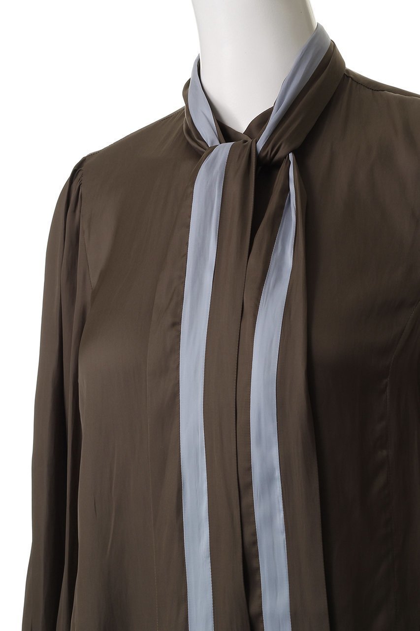 【ティーチ/TEECHI】のバイカラーリボンブラウス 人気、トレンドファッション・服の通販 founy(ファニー) 　ファッション　Fashion　レディースファッション　Fashion for Women　トップス・カットソー　Cut & Sew Tops　シャツ・ブラウス・オフィスカジュアル　Elegant Blouses & Button-Ups　カフス　Cuff Design　ギャザー　Gathered, Ruffled　スリーブ　Sleeve, Long Sleeve / Short Sleeve　ファブリック　Fabric, Textile　フロント　Front, Front Design　リボン　Ribbon, Bow　ロング　Long, Long-Length　エレガント 上品　Elegant　再入荷　Restock / Back in Stock　other-5|ID: prp329100004514973 ipo3291000000035431992