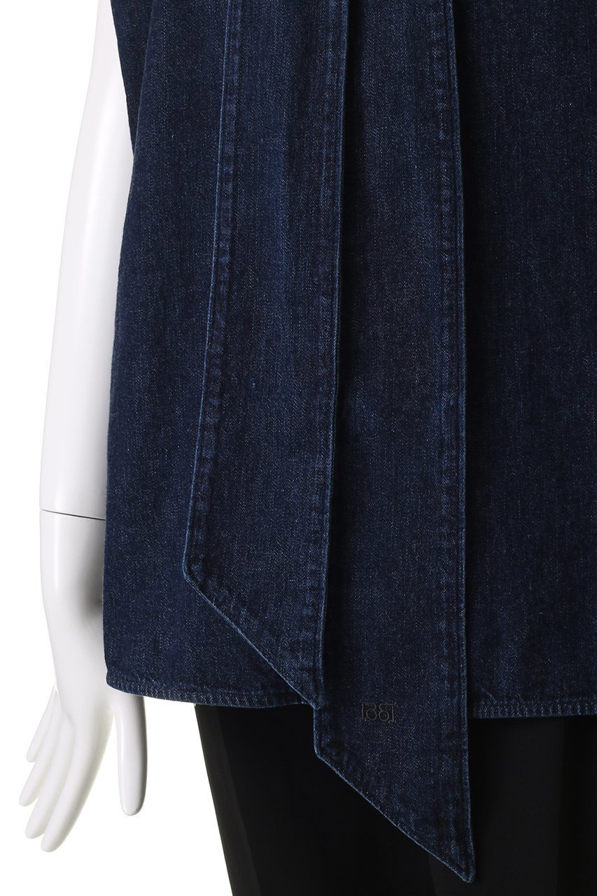 【バウト/BOWTE】のセルビッジデニムボウタイブラウス 人気、トレンドファッション・服の通販 founy(ファニー) 　ファッション　Fashion　レディースファッション　WOMEN　トップス・カットソー　Tops/Tshirt　キャミソール / ノースリーブ　No Sleeves　シャツ/ブラウス　Shirts/Blouses　サマー　Summer　スリーブ　Sleeve　デニム　Denim　ノースリーブ　No Sleeve　フレンチ　French　ボトム　Bottom　今季　This Season　NEW・新作・新着・新入荷　New Arrivals　other-6|ID: prp329100004514974 ipo3291000000031900659