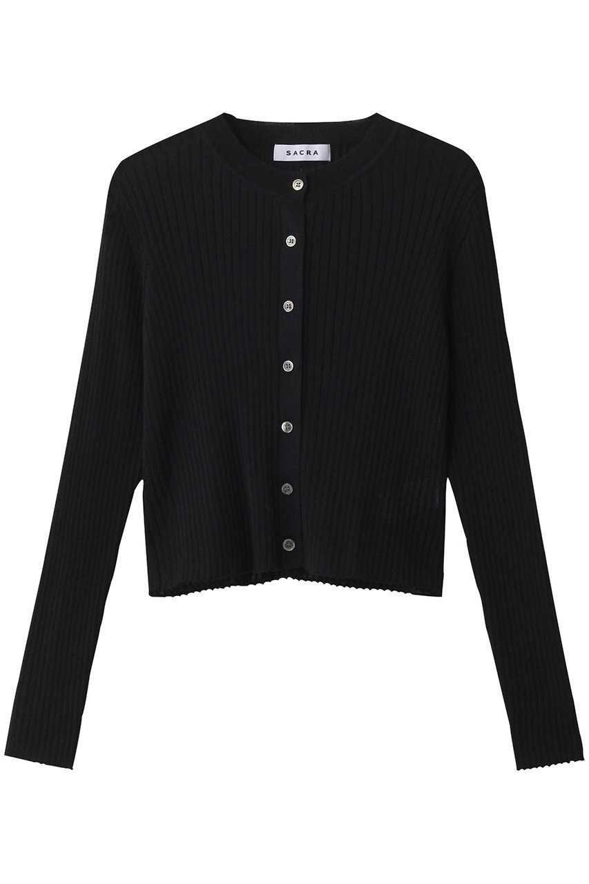 【サクラ/SACRA】のコットンナイロンファインツイストリブカーディガン インテリア・キッズ・メンズ・レディースファッション・服の通販 founy(ファニー) 　ファッション　Fashion　レディースファッション　WOMEN　トップス・カットソー　Tops/Tshirt　ニット　Knit Tops　カーディガン　Cardigans　イタリア　Italy　インナー　Inner　カーディガン　Cardigan　コンパクト　Compact　シアー　Sheer　スリーブ　Sleeve　リラックス　Relax　ロング　Long　夏　Summer　NEW・新作・新着・新入荷　New Arrivals　春　Spring　S/S・春夏　Ss・Spring/Summer　ブラック|ID: prp329100004514985 ipo3291000000031900729