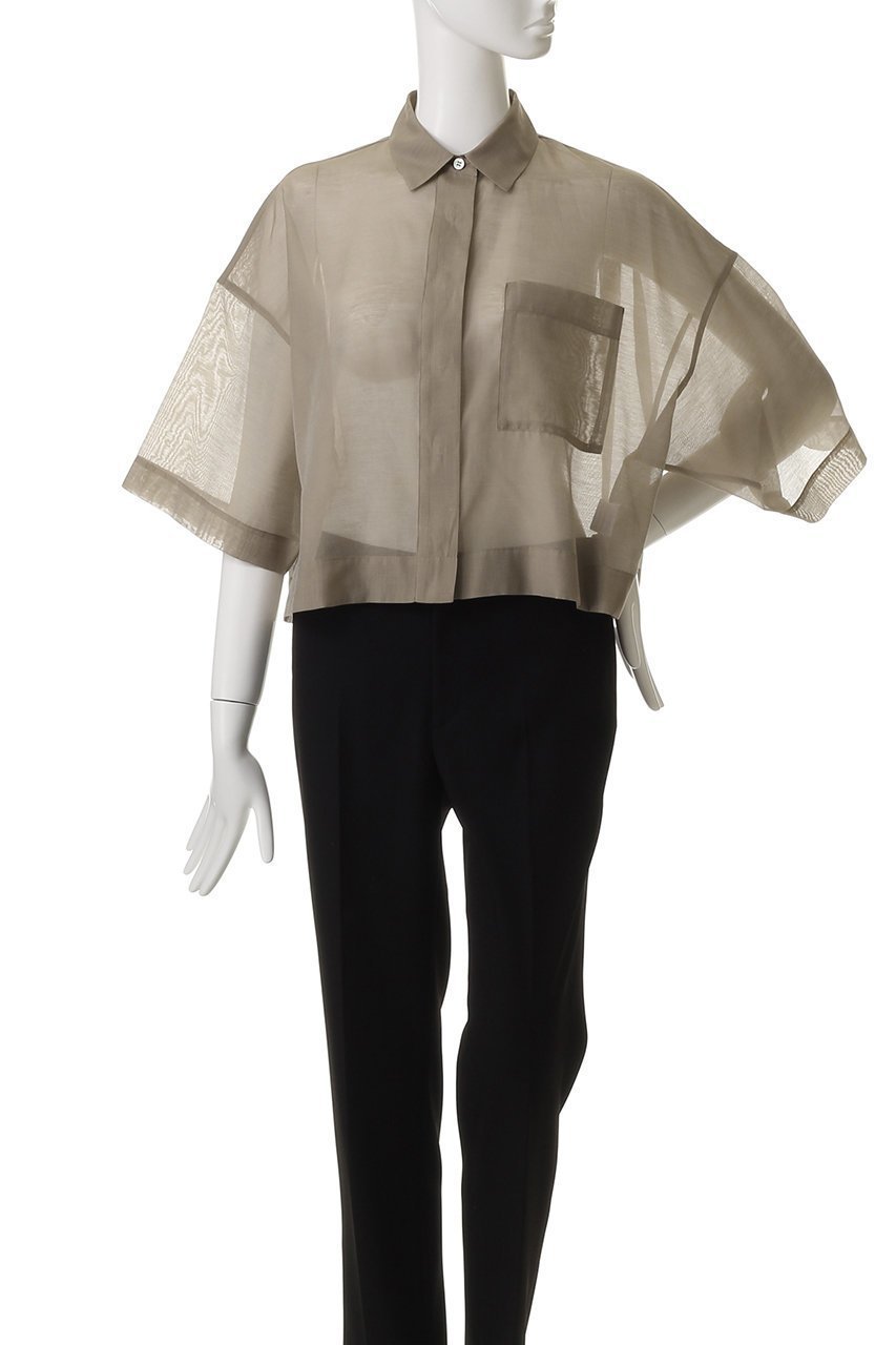 【サクラ/SACRA】のプレミアムシルクコットンショートシャツ 人気、トレンドファッション・服の通販 founy(ファニー) 　ファッション　Fashion　レディースファッション　Fashion for Women　トップス・カットソー　Cut & Sew Tops　シャツ・ブラウス・オフィスカジュアル　Elegant Blouses & Button-Ups　イタリア　Italy　シアー　Sheer, See-Through　ショート　Short, Short Length　シルク　Silk, 100% Silk　スリーブ　Sleeve, Long Sleeve / Short Sleeve　ハーフ　Half, Half-Length　バランス　Balance, Style Balance　エレガント 上品　Elegant　other-2|ID: prp329100004514990 ipo3291000000032695088
