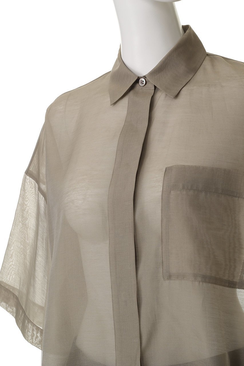 【サクラ/SACRA】のプレミアムシルクコットンショートシャツ 人気、トレンドファッション・服の通販 founy(ファニー) 　ファッション　Fashion　レディースファッション　Fashion for Women　トップス・カットソー　Cut & Sew Tops　シャツ・ブラウス・オフィスカジュアル　Elegant Blouses & Button-Ups　イタリア　Italy　シアー　Sheer, See-Through　ショート　Short, Short Length　シルク　Silk, 100% Silk　スリーブ　Sleeve, Long Sleeve / Short Sleeve　ハーフ　Half, Half-Length　バランス　Balance, Style Balance　エレガント 上品　Elegant　other-5|ID: prp329100004514990 ipo3291000000032695091