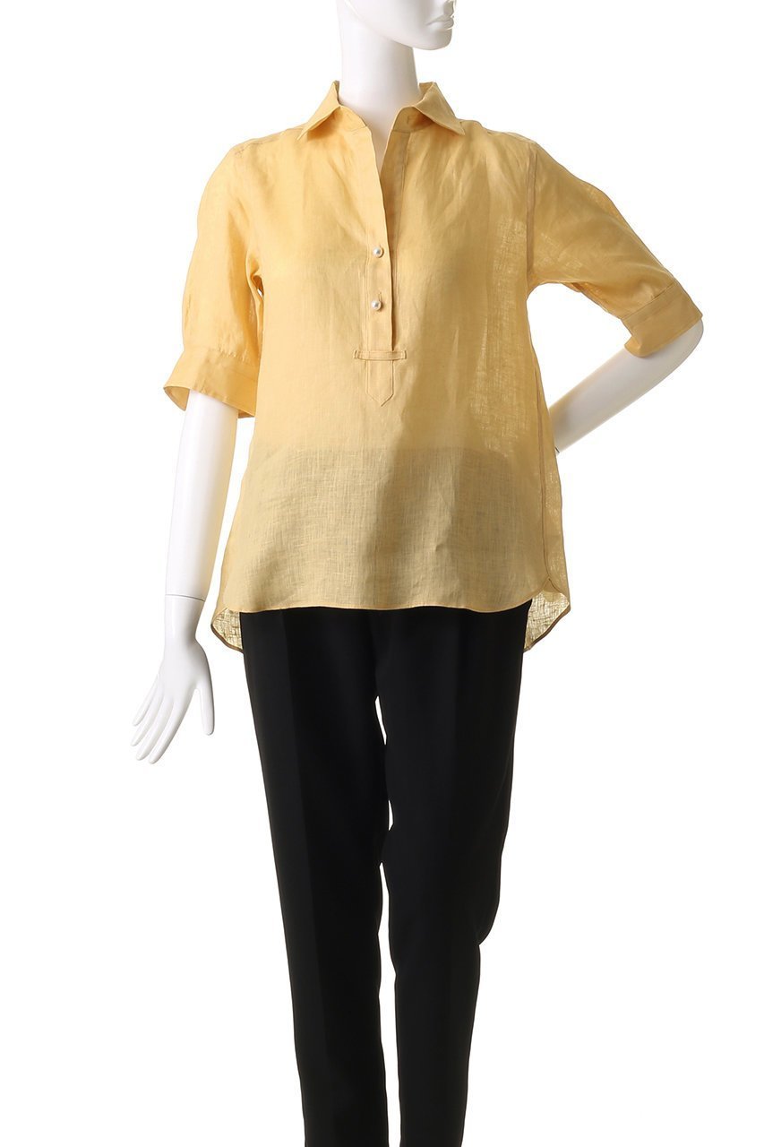 【マルティニーク/martinique】の《定番》五分袖パールスキッパーシャツ 人気、トレンドファッション・服の通販 founy(ファニー) 　ファッション　Fashion　レディースファッション　WOMEN　トップス・カットソー　Tops/Tshirt　シャツ/ブラウス　Shirts/Blouses　スキッパー　Skipper　スリーブ　Sleeve　センター　Center　デニム　Denim　パール　Pearl　リネン　Linen　ロング　Long　定番　Standard　NEW・新作・新着・新入荷　New Arrivals　other-2|ID: prp329100004514994 ipo3291000000031900811