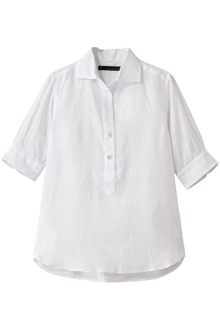 【マルティニーク/martinique】の《定番》五分袖パールスキッパーシャツ インテリア・キッズ・メンズ・レディースファッション・服の通販 founy(ファニー) https://founy.com/ ファッション Fashion レディースファッション Fashion for Women トップス・カットソー Cut & Sew Tops シャツ・ブラウス・オフィスカジュアル Elegant Blouses & Button-Ups スキッパー Skipper, Open Collar スリーブ Sleeve, Long Sleeve / Short Sleeve センター Center, Center Line デニム Denim, Jeans Material パール Pearl, Pearl Accent リネン Linen, Linen Fabric ロング Long, Long-Length 定番 Standard, Basic Item |ID: prp329100004514994 ipo3291000000036394793