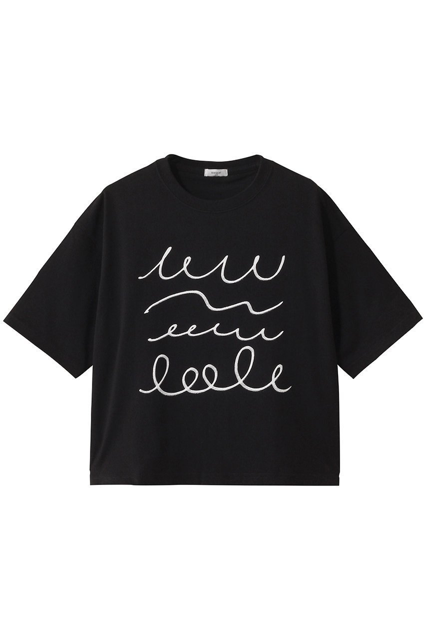 【エリオポール/heliopole】の【manipuri】プリント Tシャツ インテリア・キッズ・メンズ・レディースファッション・服の通販 founy(ファニー) 　ファッション　Fashion　レディースファッション　WOMEN　トップス・カットソー　Tops/Tshirt　シャツ/ブラウス　Shirts/Blouses　ロング / Tシャツ　T-Shirts　カットソー　Cut and Sewn　イラスト　Illustration　ショート　Short　スリーブ　Sleeve　トレンド　Trend　フォルム　Form　プリント　Print　NEW・新作・新着・新入荷　New Arrivals　ブラック|ID: prp329100004515006 ipo3291000000031900890