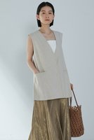 【プルミエ アロンディスモン/1er Arrondissement】のリネンコットンストレッチノーカラージレ 人気、トレンドファッション・服の通販 founy(ファニー) ファッション Fashion レディースファッション WOMEN アウター Coat Outerwear ジャケット Jackets シンプル Simple ジャケット Jacket ストレッチ Stretch ベスト Vest ベーシック Basic リネン Linen エレガント 上品 Elegant NEW・新作・新着・新入荷 New Arrivals |ID:prp329100004515015