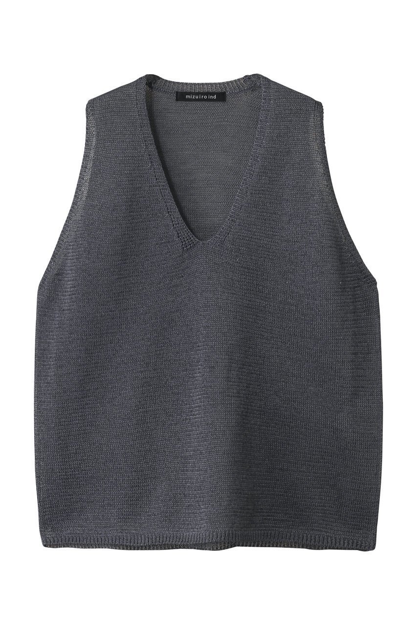 【ミズイロ インド/mizuiro ind】のwide V neck vest ベスト インテリア・キッズ・メンズ・レディースファッション・服の通販 founy(ファニー) 　ファッション　Fashion　レディースファッション　WOMEN　トップス・カットソー　Tops/Tshirt　ニット　Knit Tops　ベスト/ジレ　Gilets/Vests　プルオーバー　Pullover　インナー　Inner　デコルテ　Decolletage　ファブリック　Fabric　ベスト　Vest　ボトム　Bottom　夏　Summer　NEW・新作・新着・新入荷　New Arrivals　春　Spring　S/S・春夏　Ss・Spring/Summer　c.gray|ID: prp329100004515019 ipo3291000000031900972