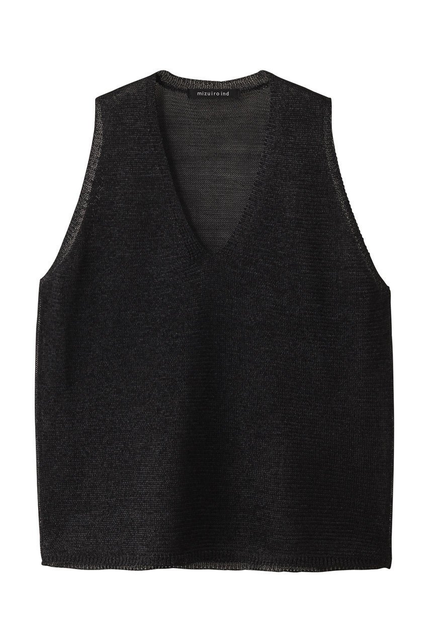 【ミズイロ インド/mizuiro ind】のwide V neck vest ベスト インテリア・キッズ・メンズ・レディースファッション・服の通販 founy(ファニー) 　ファッション　Fashion　レディースファッション　WOMEN　トップス・カットソー　Tops/Tshirt　ニット　Knit Tops　ベスト/ジレ　Gilets/Vests　プルオーバー　Pullover　インナー　Inner　デコルテ　Decolletage　ファブリック　Fabric　ベスト　Vest　ボトム　Bottom　夏　Summer　NEW・新作・新着・新入荷　New Arrivals　春　Spring　S/S・春夏　Ss・Spring/Summer　black|ID: prp329100004515019 ipo3291000000031900975
