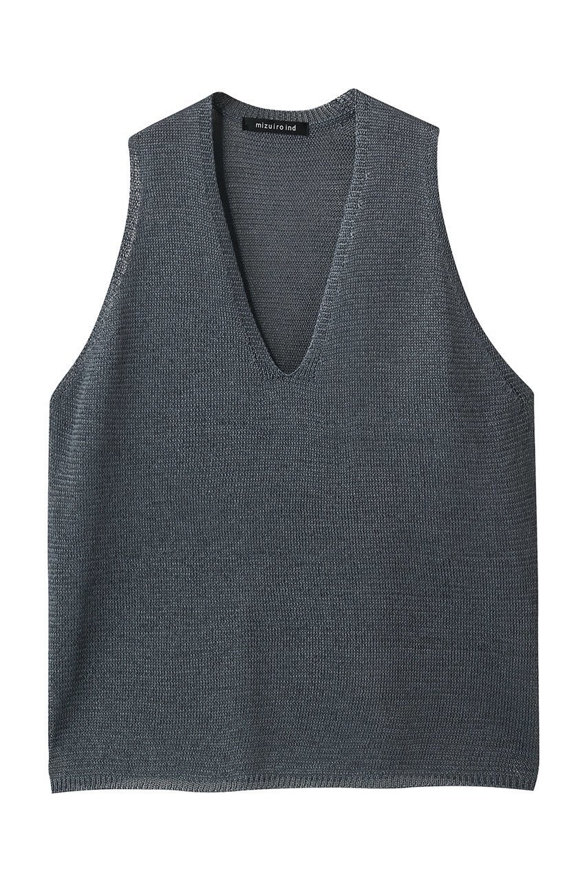 【ミズイロ インド/mizuiro ind】のwide V neck vest ベスト インテリア・キッズ・メンズ・レディースファッション・服の通販 founy(ファニー) 　ファッション　Fashion　レディースファッション　Fashion for Women　トップス・カットソー　Cut & Sew Tops　ニット　Knit Tops & Sweaters　ベスト&ジレ / 重ね着スタイル　Vests & Gilets　カジュアルプルオーバー・ニットトップス　Pullovers & Knit Tops / Casual Pullovers　2026年　2026　シンプル　Simple, Minimal　ベスト　Vest, Waistcoat　夏　Summer　春　Spring　S/S・春夏　SS, Spring/Summer, Warm Season　c.gray|ID: prp329100004515019 ipo3291000000035576434