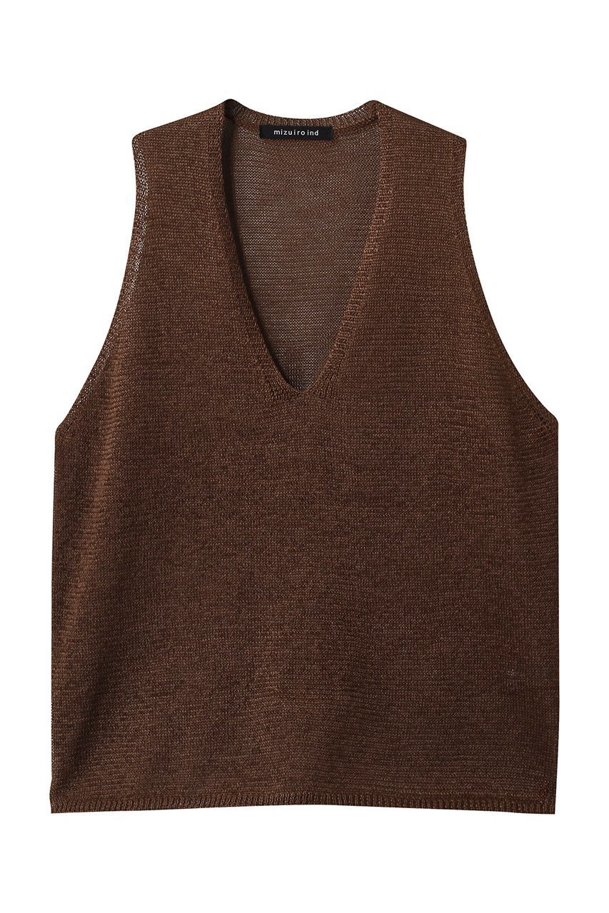 【ミズイロ インド/mizuiro ind】のwide V neck vest ベスト インテリア・キッズ・メンズ・レディースファッション・服の通販 founy(ファニー) ファッション Fashion レディースファッション Fashion for Women トップス・カットソー Cut & Sew Tops ニット Knit Tops & Sweaters ベスト&ジレ / 重ね着スタイル Vests & Gilets カジュアルプルオーバー・ニットトップス Pullovers & Knit Tops / Casual Pullovers シンプル Simple, Minimal ベスト Vest, Waistcoat 夏 Summer 春 Spring S/S・春夏 SS, Spring/Summer, Warm Season brown|ID: prp329100004515019 ipo3291000000036163611