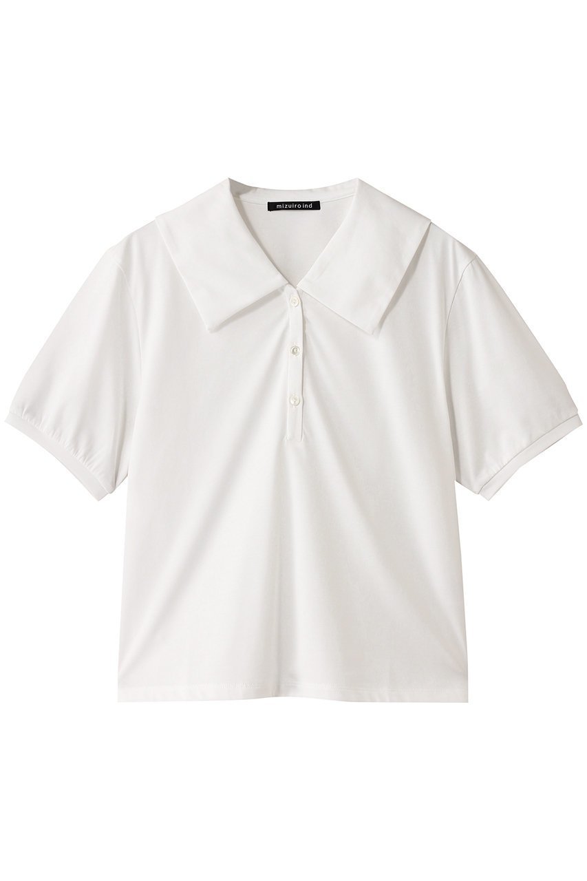 【ミズイロ インド/mizuiro ind】のwide collar polo shirt シャツ 人気、トレンドファッション・服の通販 founy(ファニー) 　ファッション　Fashion　レディースファッション　WOMEN　トップス・カットソー　Tops/Tshirt　シャツ/ブラウス　Shirts/Blouses　ポロシャツ　Polo Shirts　コンパクト　Compact　シンプル　Simple　スリーブ　Sleeve　トレンド　Trend　ハーフ　Half　ビッグ　Big　ボトム　Bottom　ポロシャツ　Polo Shirt　ワイド　Wide　夏　Summer　NEW・新作・新着・新入荷　New Arrivals　春　Spring　S/S・春夏　Ss・Spring/Summer　 other-1|ID: prp329100004515024 ipo3291000000031901006