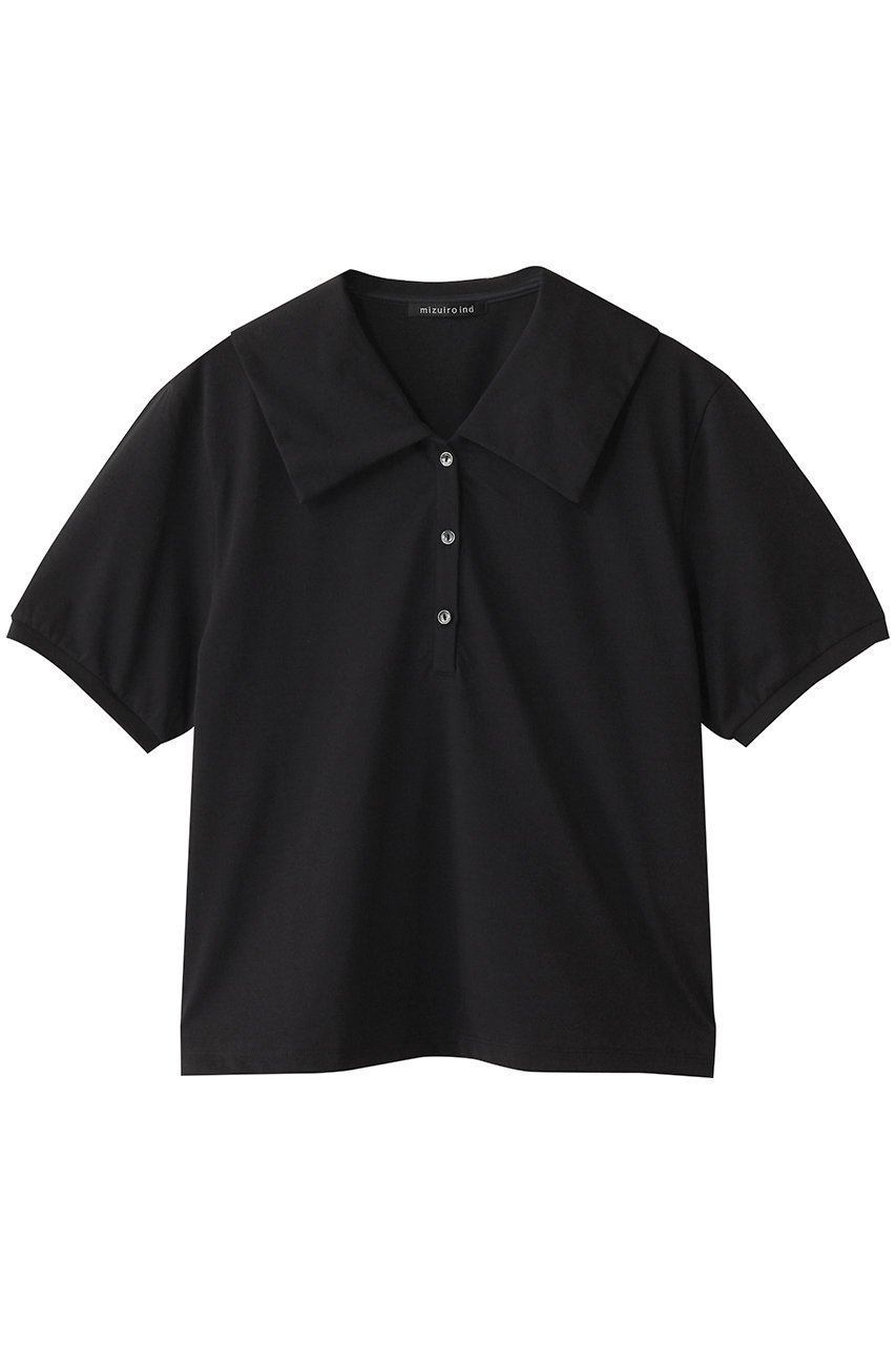 【ミズイロ インド/mizuiro ind】のwide collar polo shirt シャツ インテリア・キッズ・メンズ・レディースファッション・服の通販 founy(ファニー) 　ファッション　Fashion　レディースファッション　WOMEN　トップス・カットソー　Tops/Tshirt　シャツ/ブラウス　Shirts/Blouses　ポロシャツ　Polo Shirts　コンパクト　Compact　シンプル　Simple　スリーブ　Sleeve　トレンド　Trend　ハーフ　Half　ビッグ　Big　ボトム　Bottom　ポロシャツ　Polo Shirt　ワイド　Wide　夏　Summer　NEW・新作・新着・新入荷　New Arrivals　春　Spring　S/S・春夏　Ss・Spring/Summer　black|ID: prp329100004515024 ipo3291000000031901010