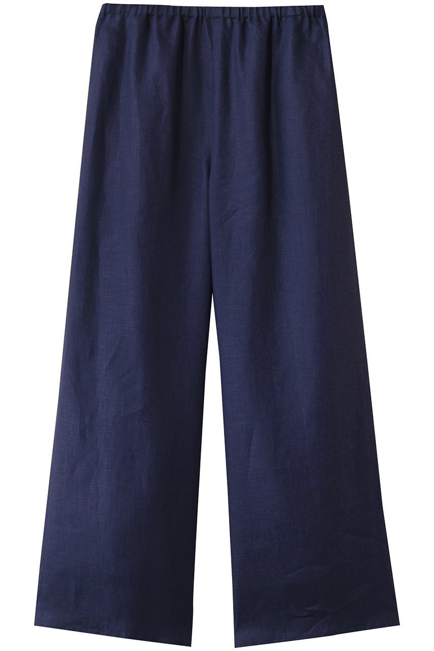 【エブール/ebure】のボタニカルリネン ワイドパンツ インテリア・キッズ・メンズ・レディースファッション・服の通販 founy(ファニー) 　ファッション　Fashion　レディースファッション　Fashion for Women　パンツ　Pants & Trousers　シンプル　Simple, Minimal　スピンドル　Spindle, Drawcord　フラワー　Flower, Floral　リネン　Linen, Linen Fabric　ループ　Loop, Loop Knit　ワイド　Wide, Wide Fit　ダークブルー|ID: prp329100004516111 ipo3291000000032788858