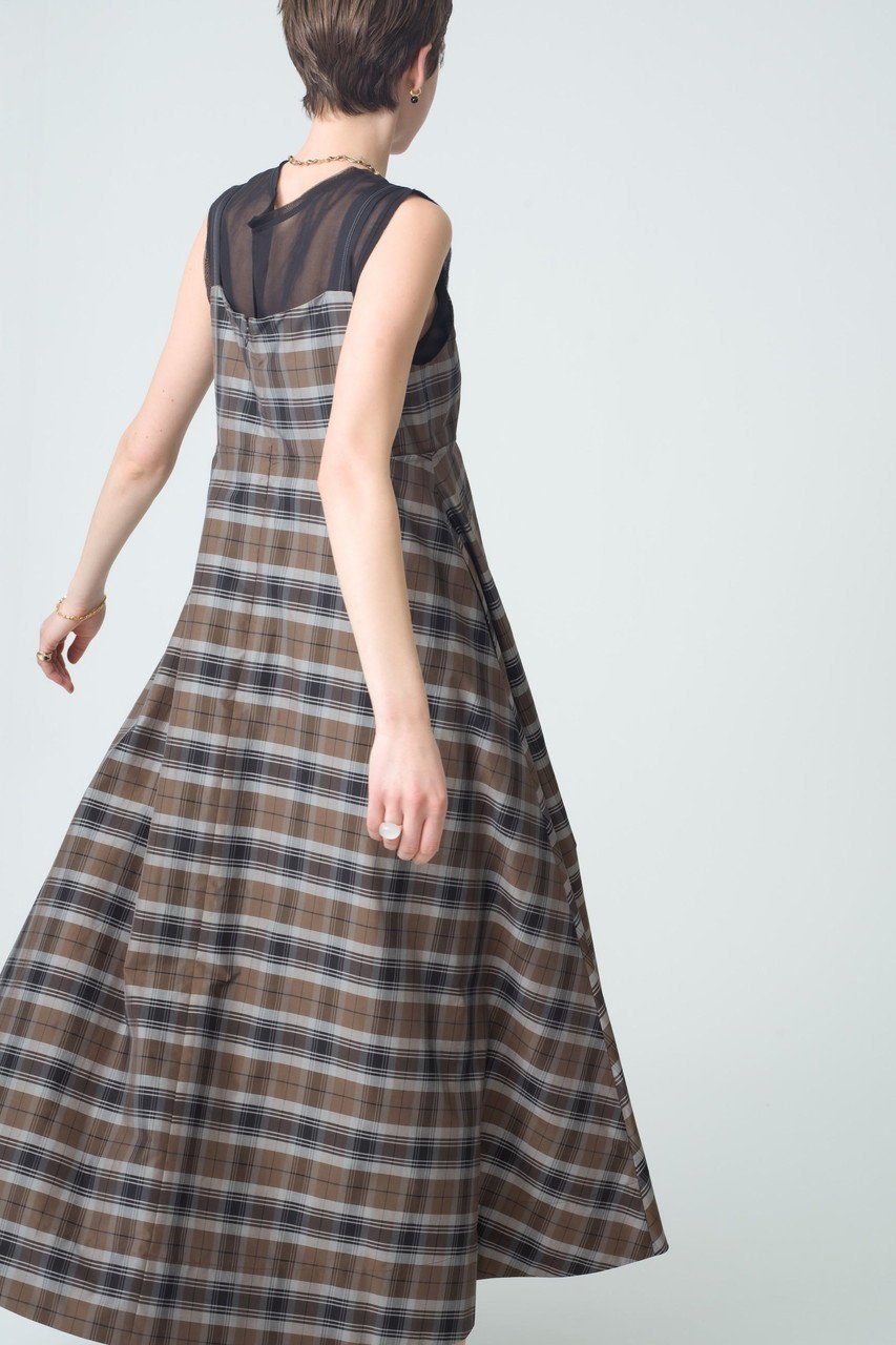 【エブール/ebure】のシルクコットンチェック サマードレス 人気、トレンドファッション・服の通販 founy(ファニー) 　ファッション　Fashion　レディースファッション　Ladies' Fashion Online　ワンピース　Dress　ドレス　Party Dresses　チュニック　Tunic　インナー　Inner　オーガンジー　Organdy　サマー　Summer　シアー　Sheer　タフタ　Taffeta　タンク　Tank　チェック　Check　チュニック　Tunic　ドレス　Dress　フィット　Fit　フレア　Flare　other-8|ID: prp329100004516113 ipo3291000000031974724
