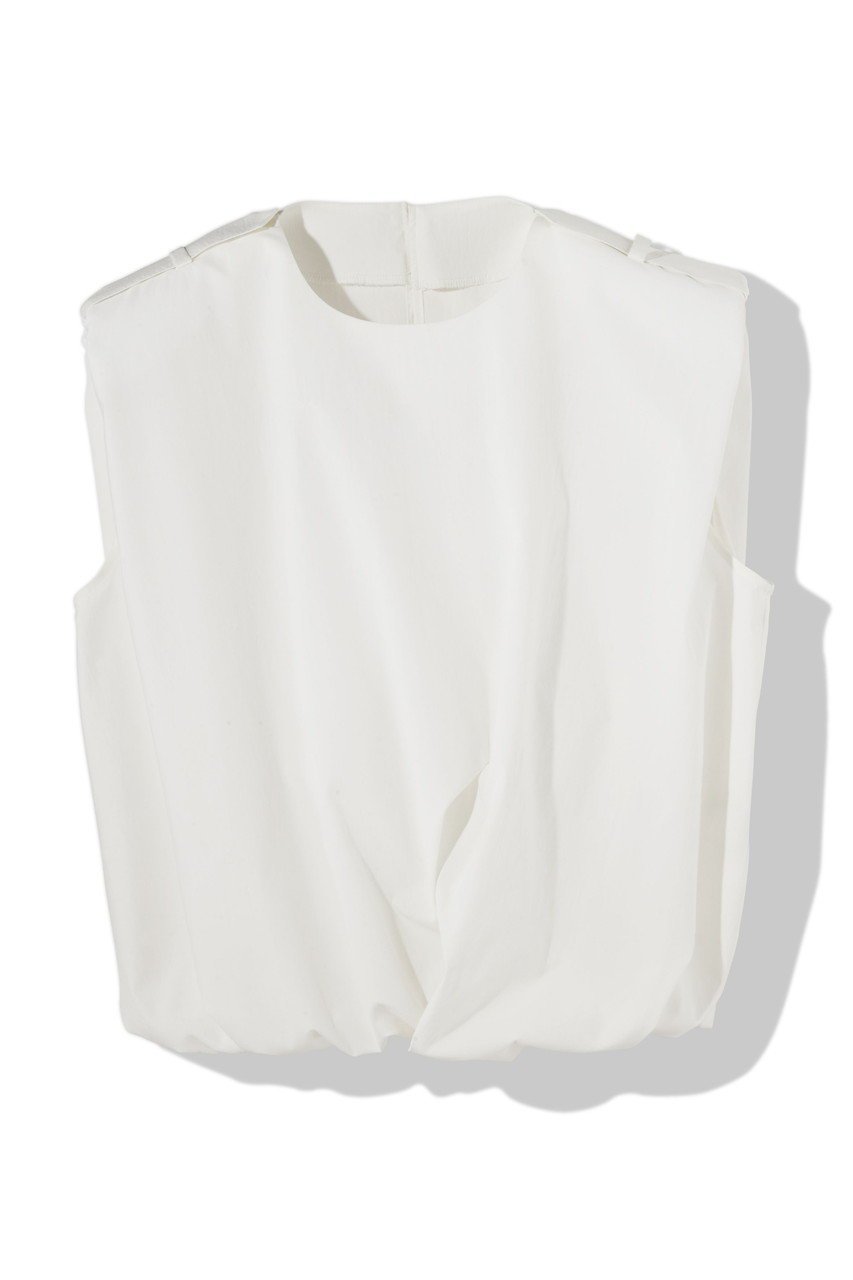 【ティーチ/TEECHI】のショルダーパッドブラウス インテリア・キッズ・メンズ・レディースファッション・服の通販 founy(ファニー) 　ファッション　Fashion　レディースファッション　Fashion for Women　トップス・カットソー　Cut & Sew Tops　キャミソール&ノースリーブ　Camisoles & Sleeveless Tops　シャツ・ブラウス・オフィスカジュアル　Elegant Blouses & Button-Ups　ショルダー　Shoulder, Shoulder Strap　ショート　Short, Short Length　タイトスカート　Pencil Skirt, Tight Skirt　ノースリーブ　Sleeveless, No-Sleeve　ボックス　Boxy, Box Shape　夏　Summer　ホワイト|ID: prp329100004516133 ipo3291000000036070584