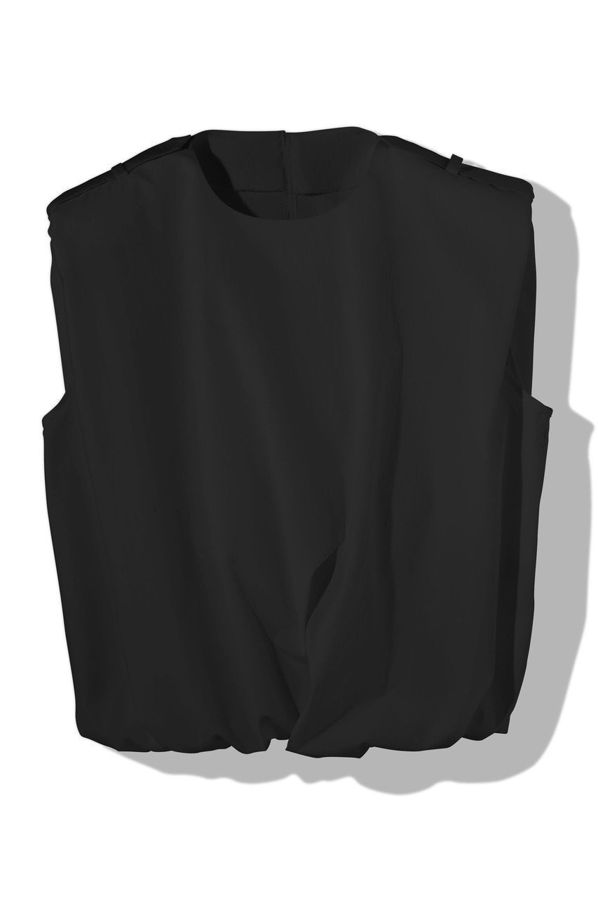 【ティーチ/TEECHI】のショルダーパッドブラウス インテリア・キッズ・メンズ・レディースファッション・服の通販 founy(ファニー) 　ファッション　Fashion　レディースファッション　Fashion for Women　トップス・カットソー　Cut & Sew Tops　キャミソール&ノースリーブ　Camisoles & Sleeveless Tops　シャツ・ブラウス・オフィスカジュアル　Elegant Blouses & Button-Ups　ショルダー　Shoulder, Shoulder Strap　ショート　Short, Short Length　タイトスカート　Pencil Skirt, Tight Skirt　ノースリーブ　Sleeveless, No-Sleeve　ボックス　Boxy, Box Shape　夏　Summer　ブラック|ID: prp329100004516133 ipo3291000000036070586