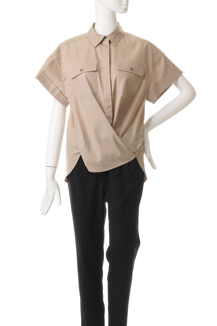 【マイ ウィークネス/MY WEAKNESS】のOlja Safari Shirt 人気、トレンドファッション・服の通販 founy(ファニー) ファッション Fashion レディースファッション Fashion for Women トップス・カットソー Cut & Sew Tops シャツ・ブラウス・オフィスカジュアル Elegant Blouses & Button-Ups エレガント 上品 Elegant カシュクール Wrap Design コンパクト Compact, Small Size ショート Short, Short Length シルク Silk, 100% Silk シンプル Simple, Minimal スリーブ Sleeve, Long Sleeve / Short Sleeve フェミニン Feminine, Girly ワッシャー Washer, Crinkled Finish other-6|ID: prp329100004516161 ipo3291000000036389334