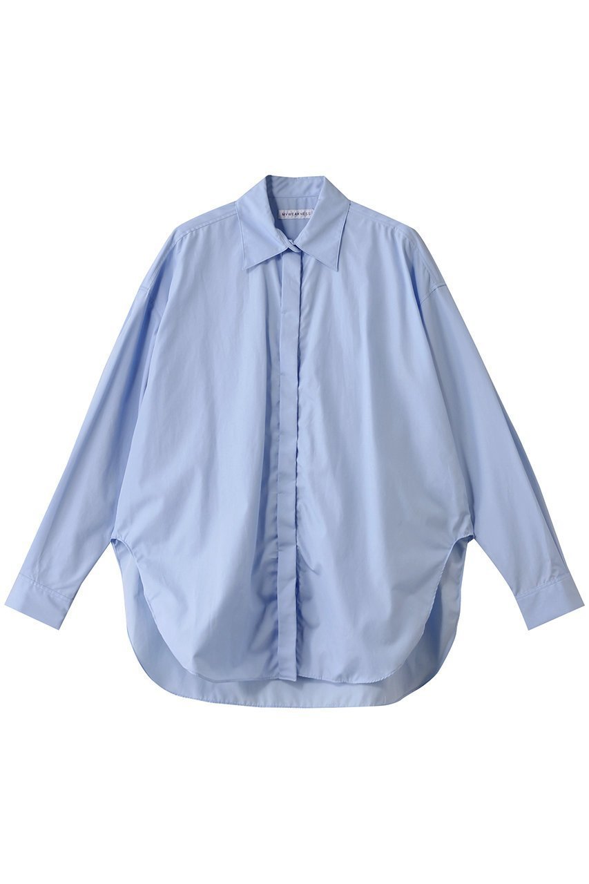 【マイ ウィークネス/MY WEAKNESS】のOlja Reg Shirt インテリア・キッズ・メンズ・レディースファッション・服の通販 founy(ファニー) 　ファッション　Fashion　レディースファッション　Fashion for Women　トップス・カットソー　Cut & Sew Tops　シャツ・ブラウス・オフィスカジュアル　Elegant Blouses & Button-Ups　コンパクト　Compact, Small Size　シンプル　Simple, Minimal　スリーブ　Sleeve, Long Sleeve / Short Sleeve　ヨーク　Yoke, Yoke Design　レギュラー　Regular, Standard Fit　ロング　Long, Long-Length　エレガント 上品　Elegant　人気　Popular, Best Seller　定番　Standard, Basic Item　BLUE|ID: prp329100004516163 ipo3291000000035738761